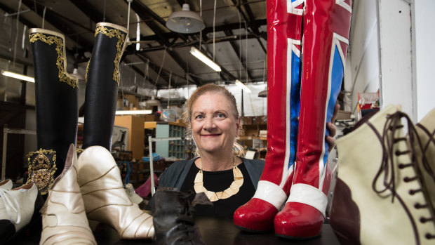 Bespoke shoe maker, Jodie Morrison, in her business, 'Steppin' Out' in Leichhardt, Sydney, has designed many shoes for film, and theatre. 