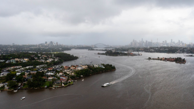 Woolwich and Hunters Hill (front, left) are part of Hunters Hill Council, which refused one in five development applications last year. Mosman and Strathfield councils also knocked back a high percentage of DAs.