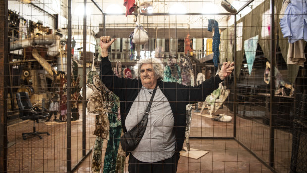 Artist Anna Boghiguian said her Biennale work, The Uprooted, was about people forced into exile.