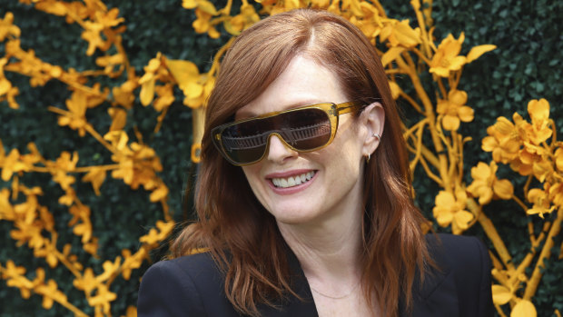 Julianne Moore experiments with a visor style at the Veuve Cliquot Polo Classic in New Jersey last weekend.