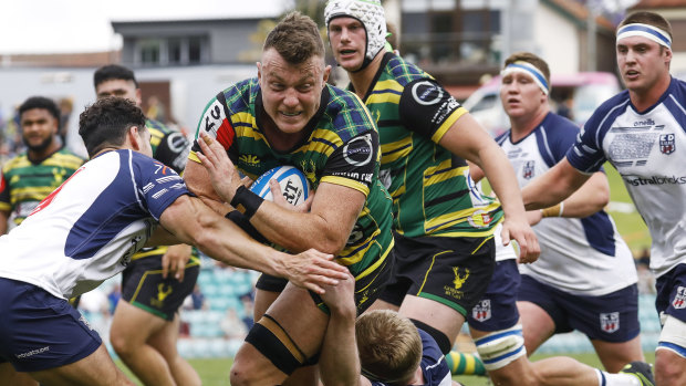 Jack Dempsey in action for Gordon during last year’s Shute Shield final.