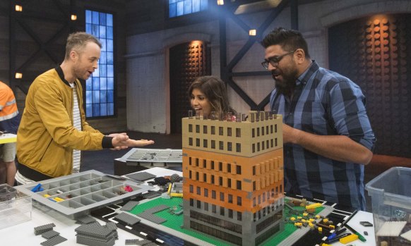 Block party: On the set of Lego Masters with Hamish Blake.