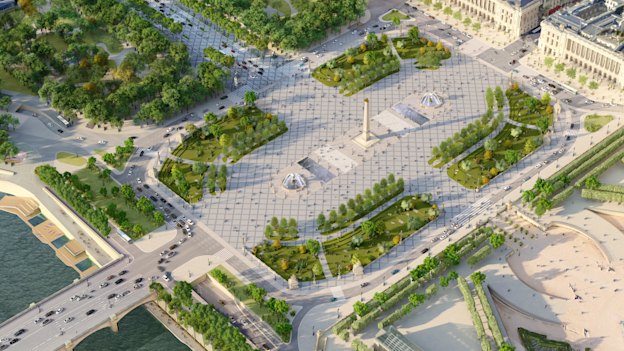 Place de la Concorde will be pedestrianised before the 2024 Olympics as part of the scheme. 
