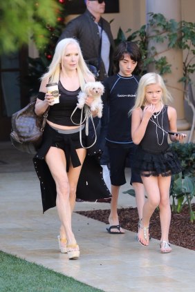 Susan Hannaford and her grandchildren in Los Angeles.