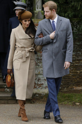 Prince Harry and Meghan Markle attend the traditional Christmas Day church service last year.