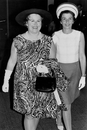 Outgoing: Zara Holt (left) in November 1967.