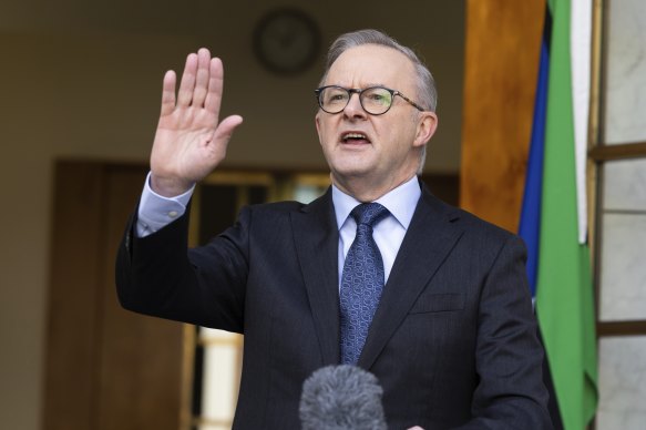 Not stopping: Anthony Albanese rejected the calls to cancel the referendum. 