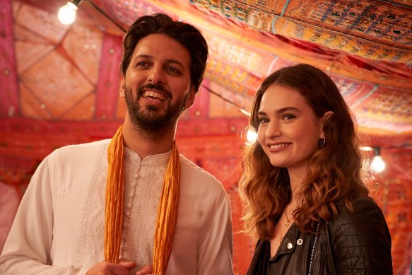 Shazad Latif and Lily James in What’s Love Got To Do With It?