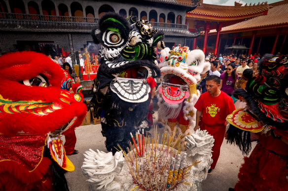 Chinese New Year celebrations at the Bright Moon Buddhist Society temple in 2016.