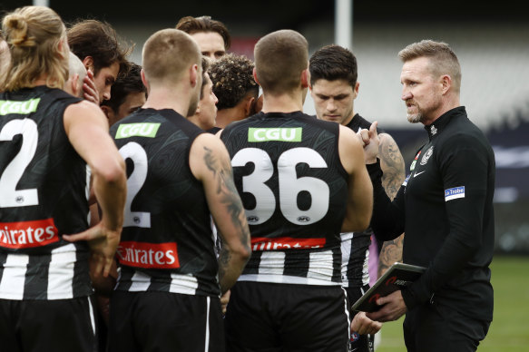 Jonathan Brown described the Magpies’ ball movement as “deplorable”.