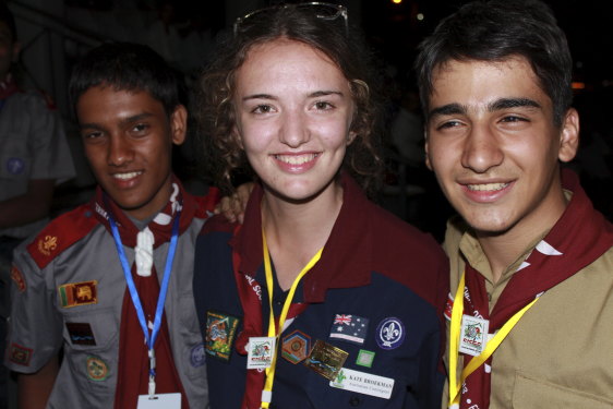 Not just for boys: Kate Broekman, of Mirrabooka in Lake Macquarie, a NSW Venturer Scout at a scout gathering in Sri Lanka, 2013.