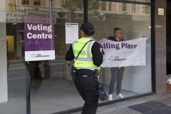 An early voting centre opens in Perth’s CBD.