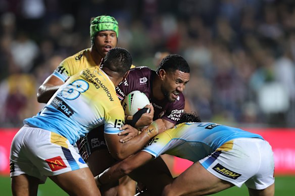 Run it straight: Taniela Paseka against the Titans.