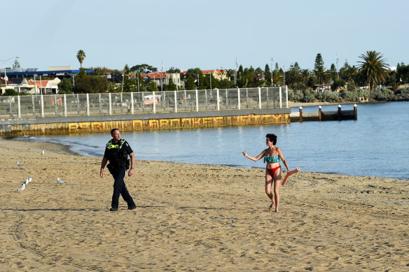 Police started shutting the beach down from 6pm on Friday.