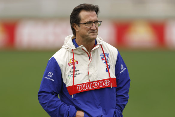 Western Bulldogs coach Luke Beveridge at training on Thursday.