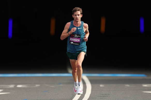 Brett Robinson broke Rob De Castella’s marathon record in Japan.