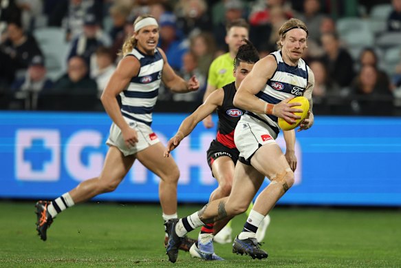 Geelong Bailey Smith (left) and Tom Stewart and have built a strong rapport over the past year.