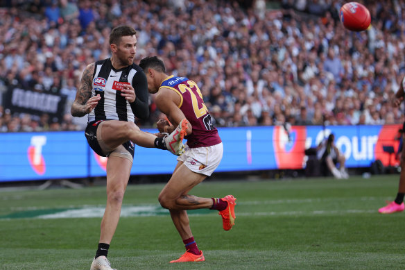 Jeremy Howe, pictured during last year’s grand final, trained well on Monday.