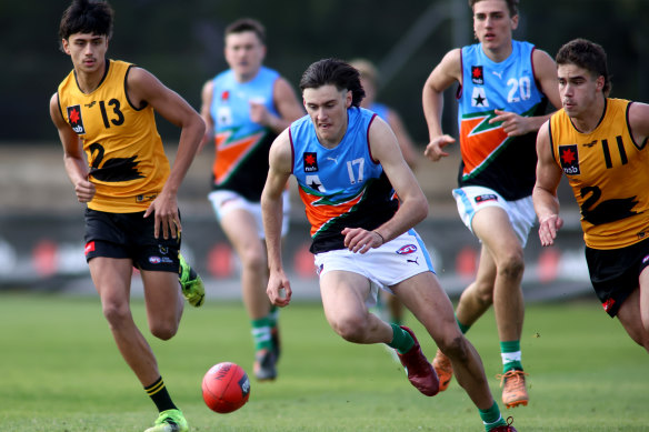 Jason Gillbee, playing for the Allies, at the U18 AFL Boys Championships last year in Adelaide.