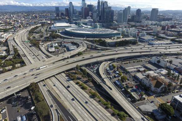 Normally congested freeways in Los Angeles were largely free of traffic on March 20.