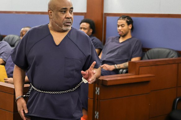 Duane “Keffe D” Davis in court in 2025 on charges over his alleged involvement in Tupac Shakur’s death in 1996. 
