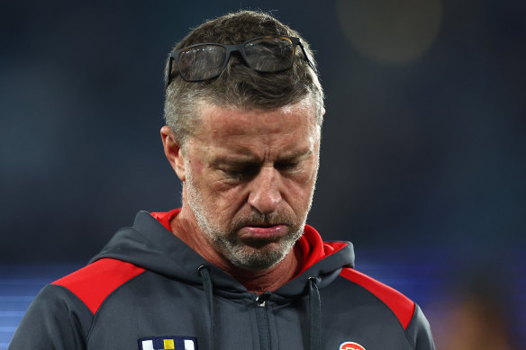 Suns coach Damien Hardwick was not happy after his side’s loss to North.