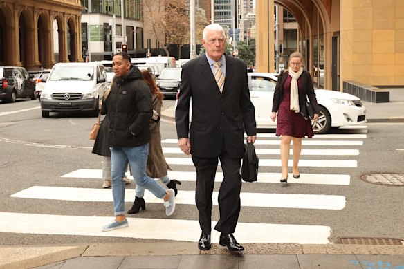 Ben Roberts-Smith’s father Len arriving at the Federal Court during the defamation case.