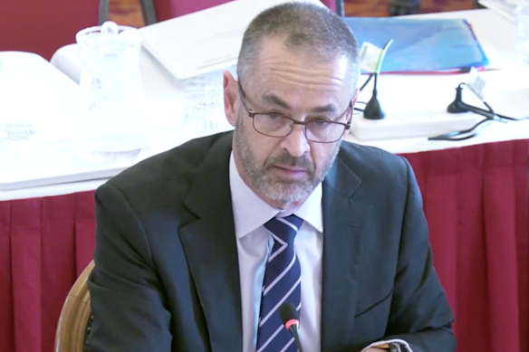 Queensland Health director-general David Rosengren at Tuesday’s estimates hearing.