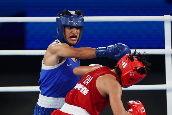 Khelif was awarded a unanimous points decision after an imposing win against Suwannapheng.