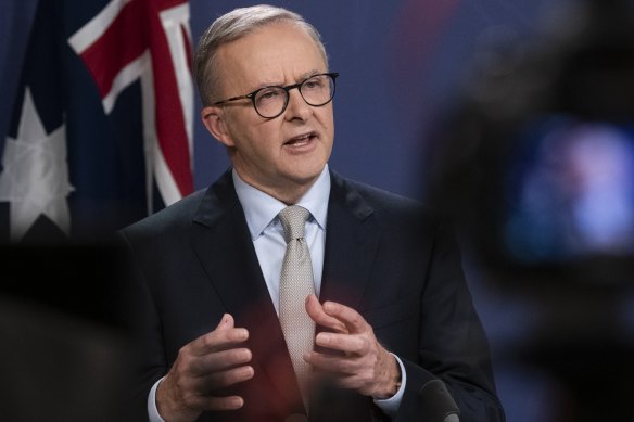 Leader of the Australian Labor Party, Anthony Albanese in Sydney on, April 10, 2022.