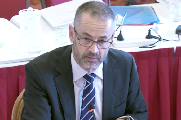 Queensland Health director-general David Rosengren at Tuesday’s estimates hearing.