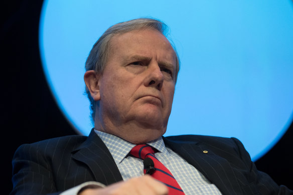 Former treasurer Peter Costello, chairman of the Future Fund. 