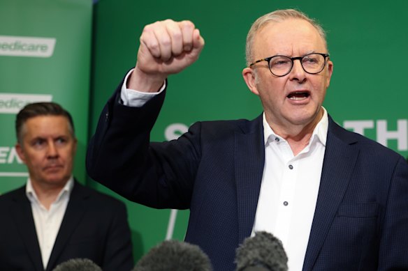 Anthony Albanese at the Palmerston Medicare Urgent Care Clinic in the Northern Territory on Friday.