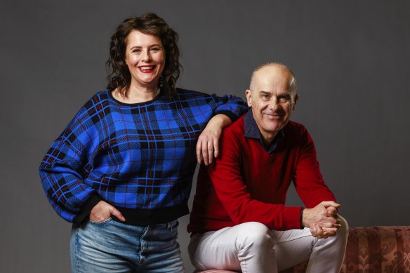 Anne Edmonds and Tom Gleisner at Melbourne Theatre Company. Edmonds is starring in Bloom, a musical comedy written by Gleisner about an aged care home.