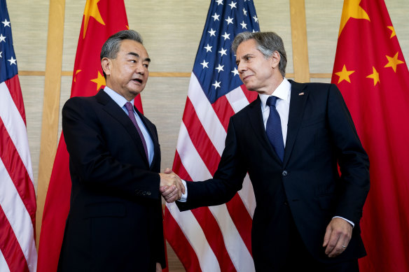 US Secretary of State Antony Blinken and China’s Foreign Minister Wang Yi earlier last year.