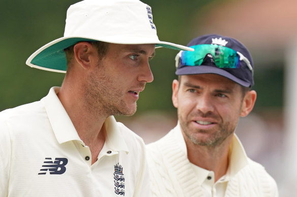 James Anderson (right) with long-time teammate Stuart Broad.