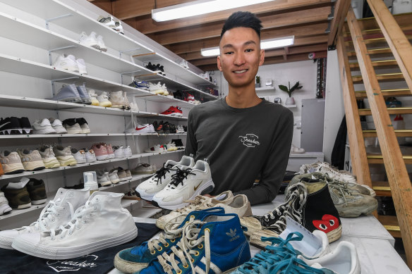 Co-founder of the Sneaker Laundry, Eugene Cheng, lovingly restores sneakers and donates them to the homeless.