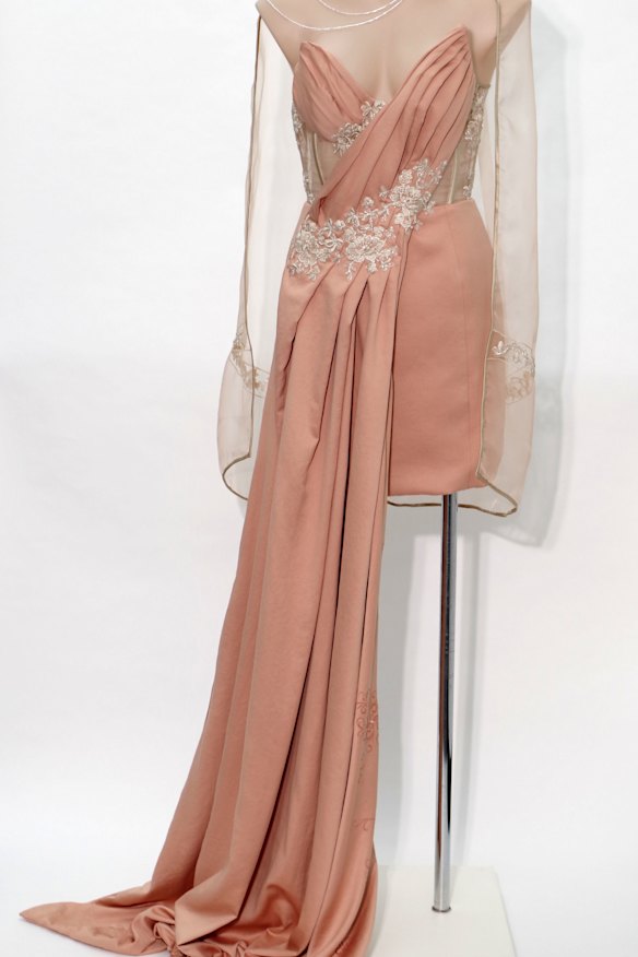 Yianna Nikos topped textiles and design with her 1940s-style gown.