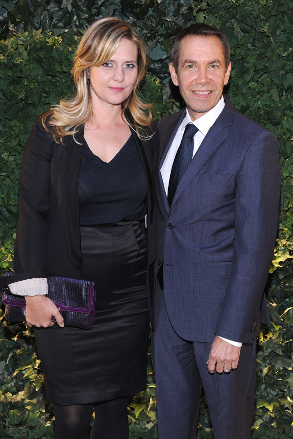 With his second wife, Justine Wheeler-Koons.