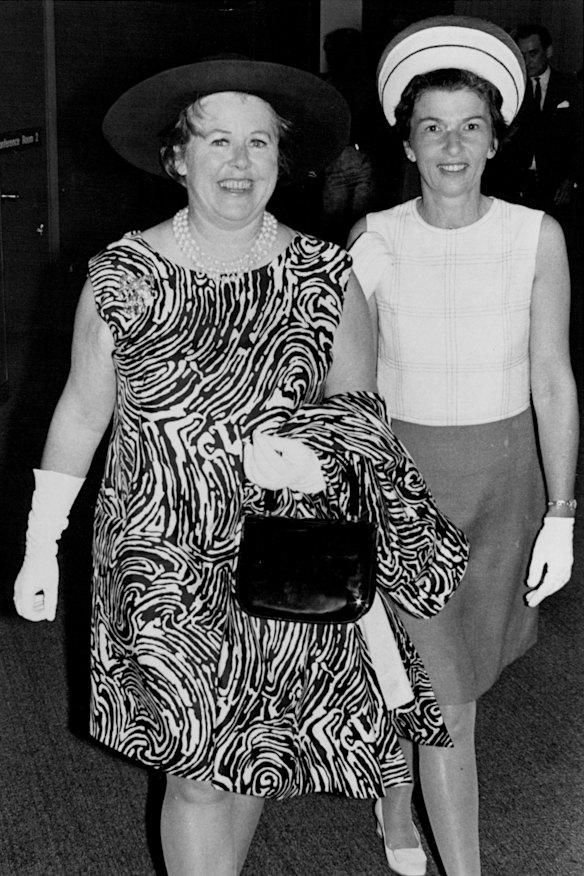 Outgoing: Zara Holt (left) in November 1967.