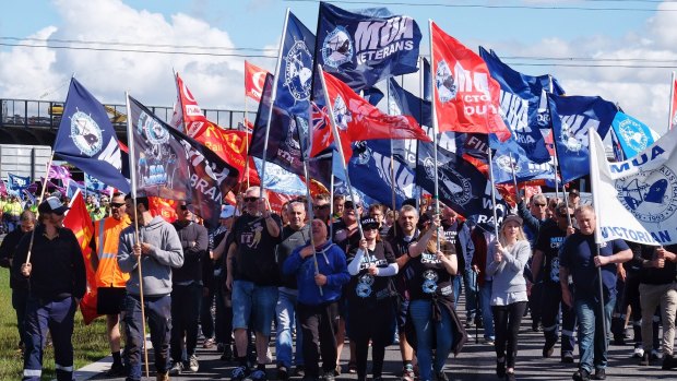 MUA members at Webb Dock in December.