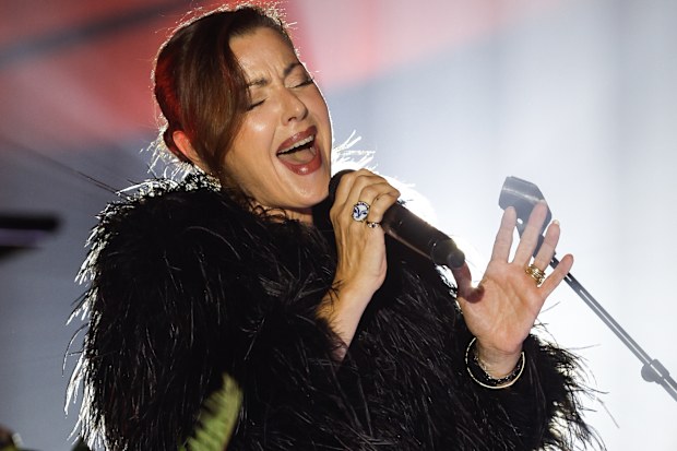 Tina Arena performs during the 2024 AFL Gather Round Welcome Dinner Event