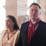 Elon Musk and Shivon Zilis arrive at Donald Trump’s Mar-a-Lago Club earlier this year.