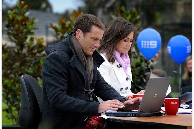 Hosts Karl Stefanovic and Lisa Wilkinson Channel 9 Today Show broadcasting from G R Bricker Reserve ,Rowans Rd Morrabbin Friday 24 September 2010