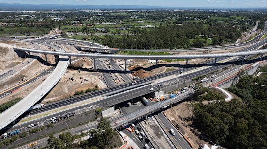 An interchange for the M7 motorway and the new M12 is nearing completion.