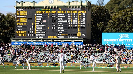 Australia played the West Indies at the Adelaide Oval this time last year, and will play them in the first Test of s eries against the same opponent next month.