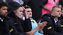 Nathan Cleary watches on. 
