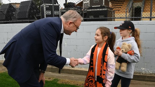 Australian Prime Minister Anthony Albanese meets West Tigers fans  