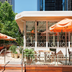 The outdoor terrace. 