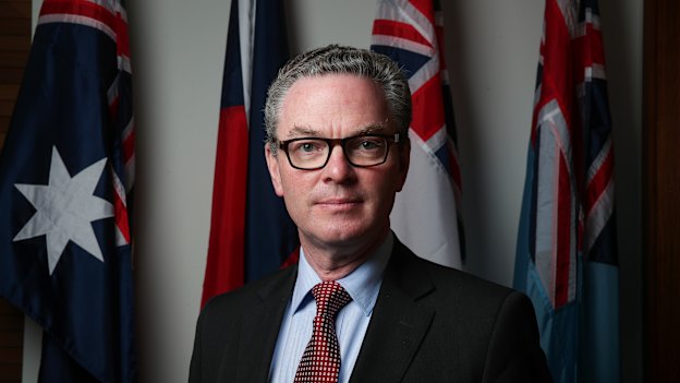 Defence Minister Christopher Pyne in his Parliament House office.